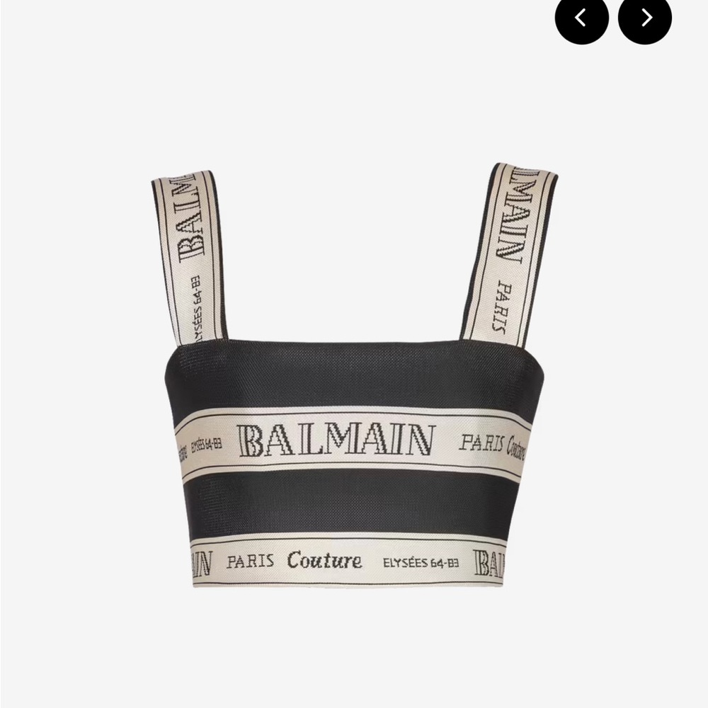 Balmain Logo Strap Crop Top